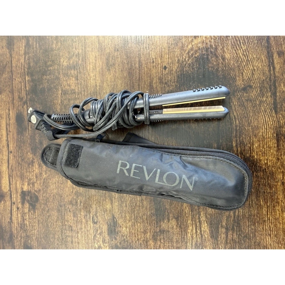 Revlon Mini Flat Iron Travel Hair Straightener 1/2" Ceramic Plates w Case‎
